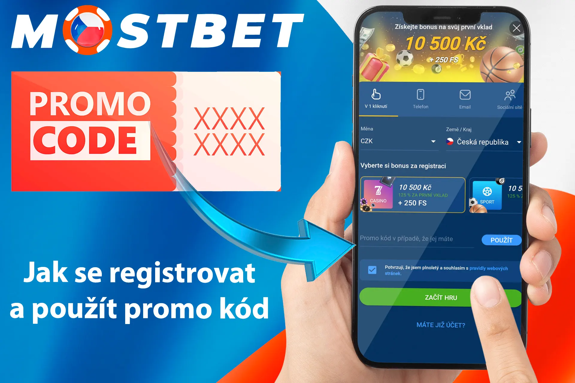 Zaregistrujte se a zadejte promo kód