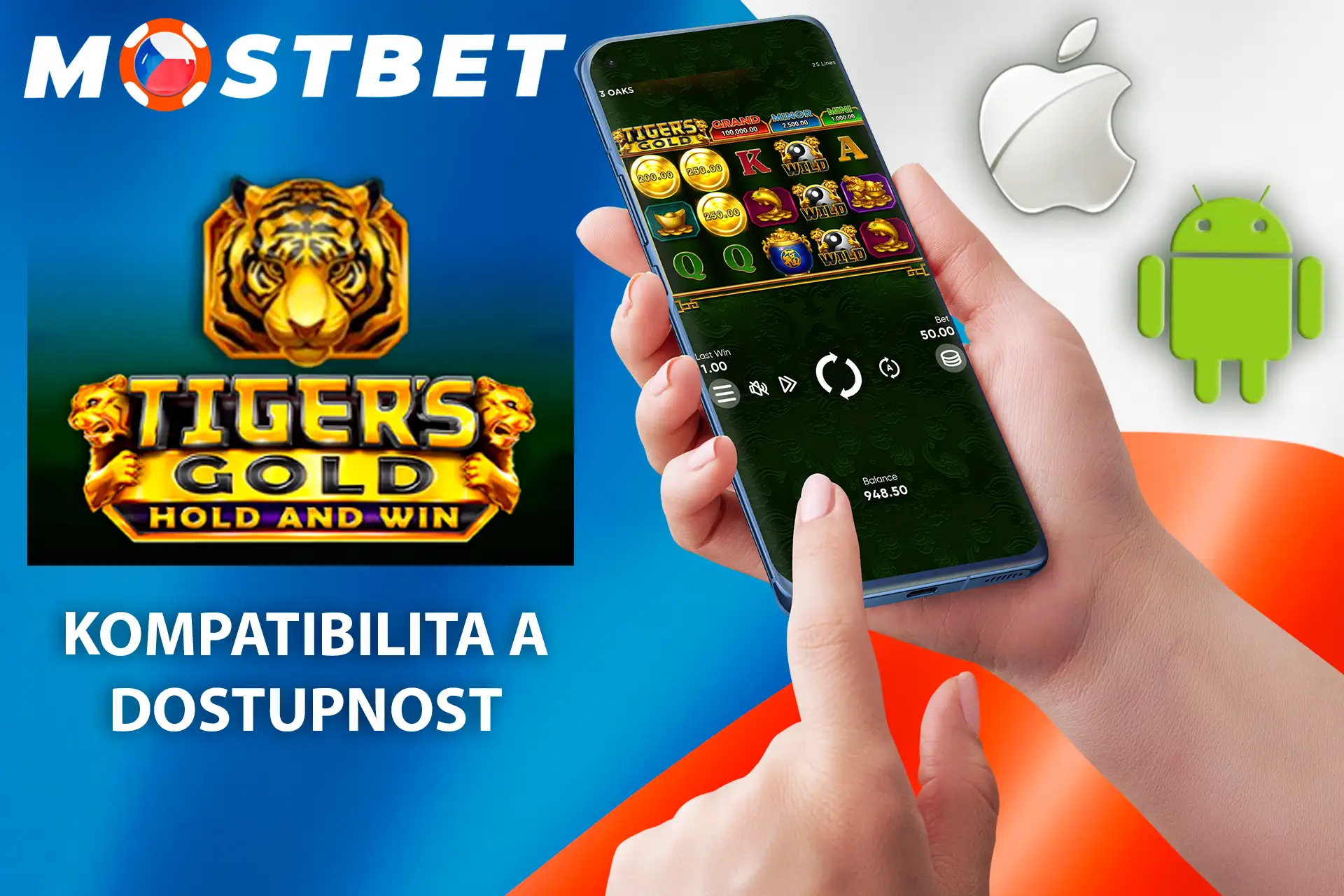 Zahrajte si Tigers Gold Mostbet na svém mobilu se systémem Android nebo iOS