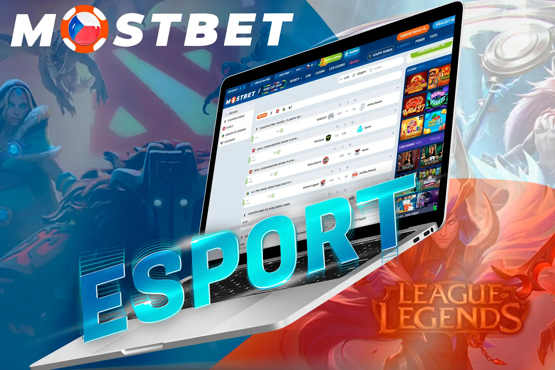 Velký výběr sázek eSports na Mostbet